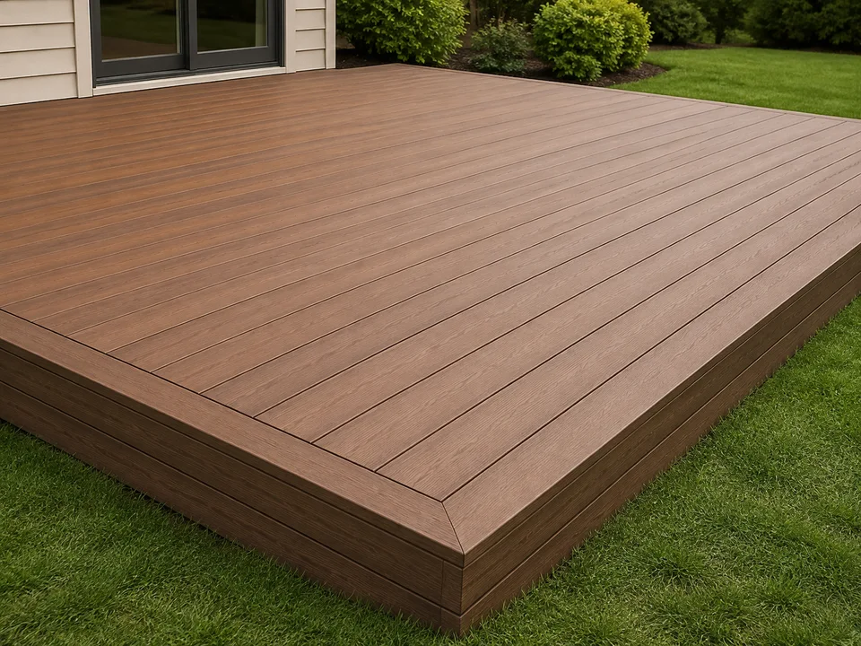 Composite deck surface and fascia — illustrative concept