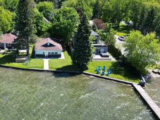 Aerial view of a completed Golden Maple backyard transformation