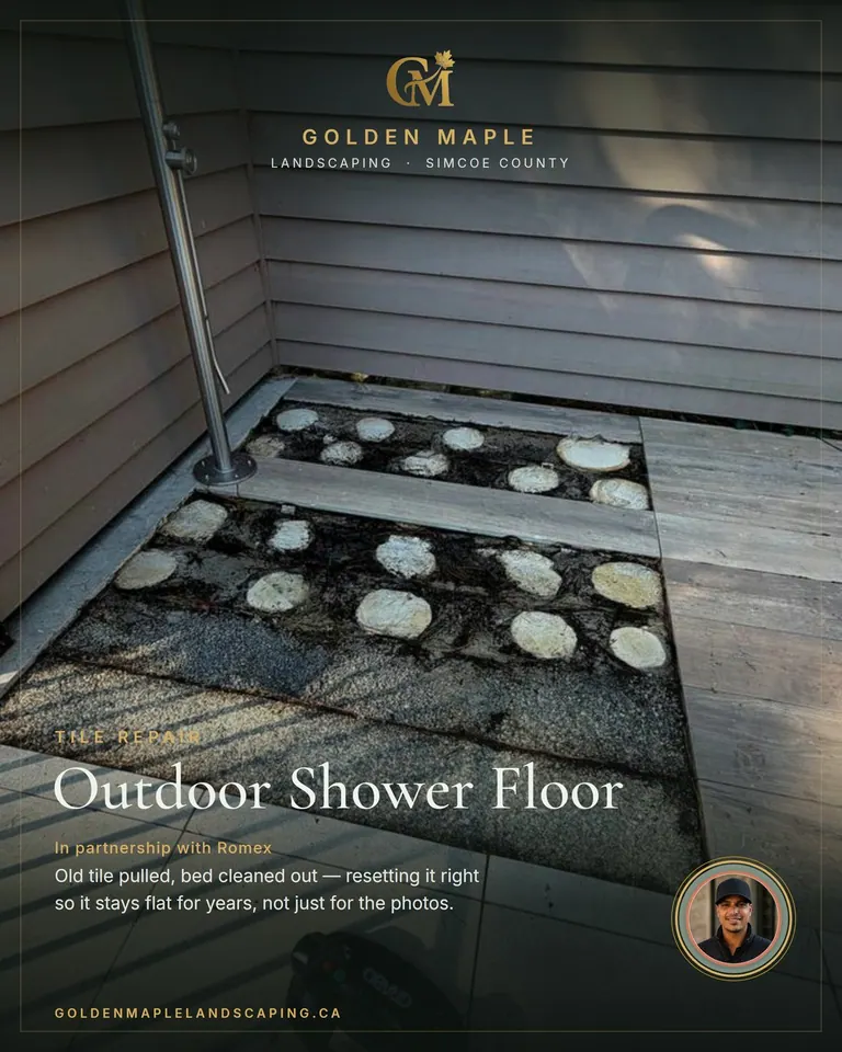 Instagram post from goldenmaplelandscaping.ca, August 2026: Before the after photo, there's this.